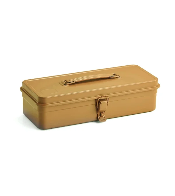 caja de herramientas de acero color mostaza hecha en japón de toyo.