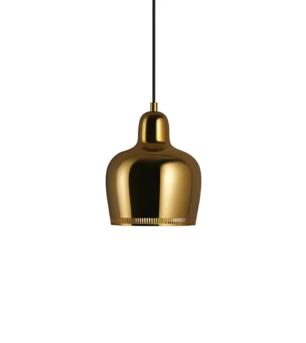 lámpara de techo Pendant Light A330S Golden Bell de artek dorada diseñada por Alvar Aalto