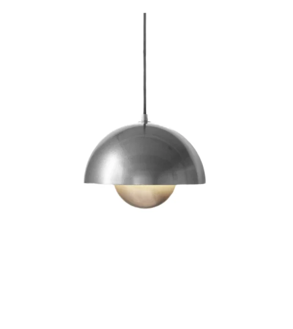 lámpara colgante Flowerpot VP1 de &Tradition diseñada por Verner Panton en acabado Pewter Anniversary Edition