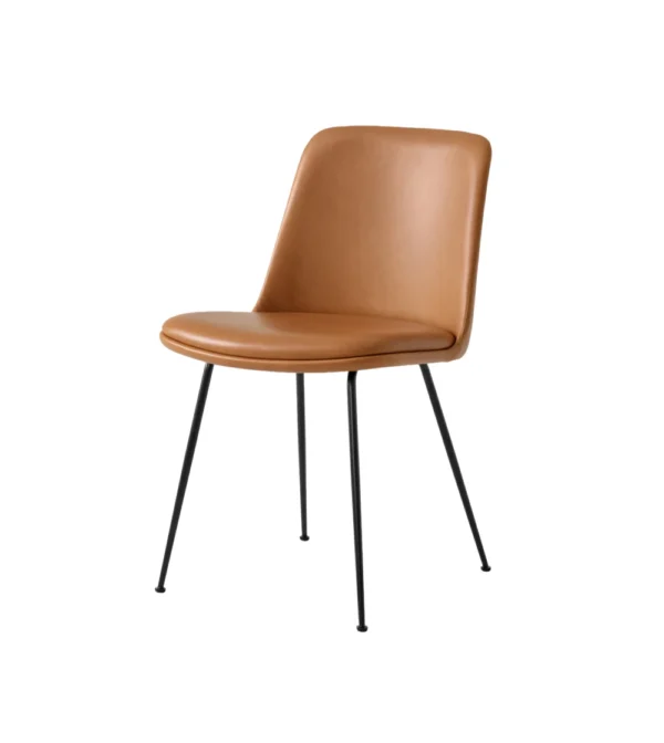 silla rely hw9 de &tradition tapizada en cuero, diseño nórdico