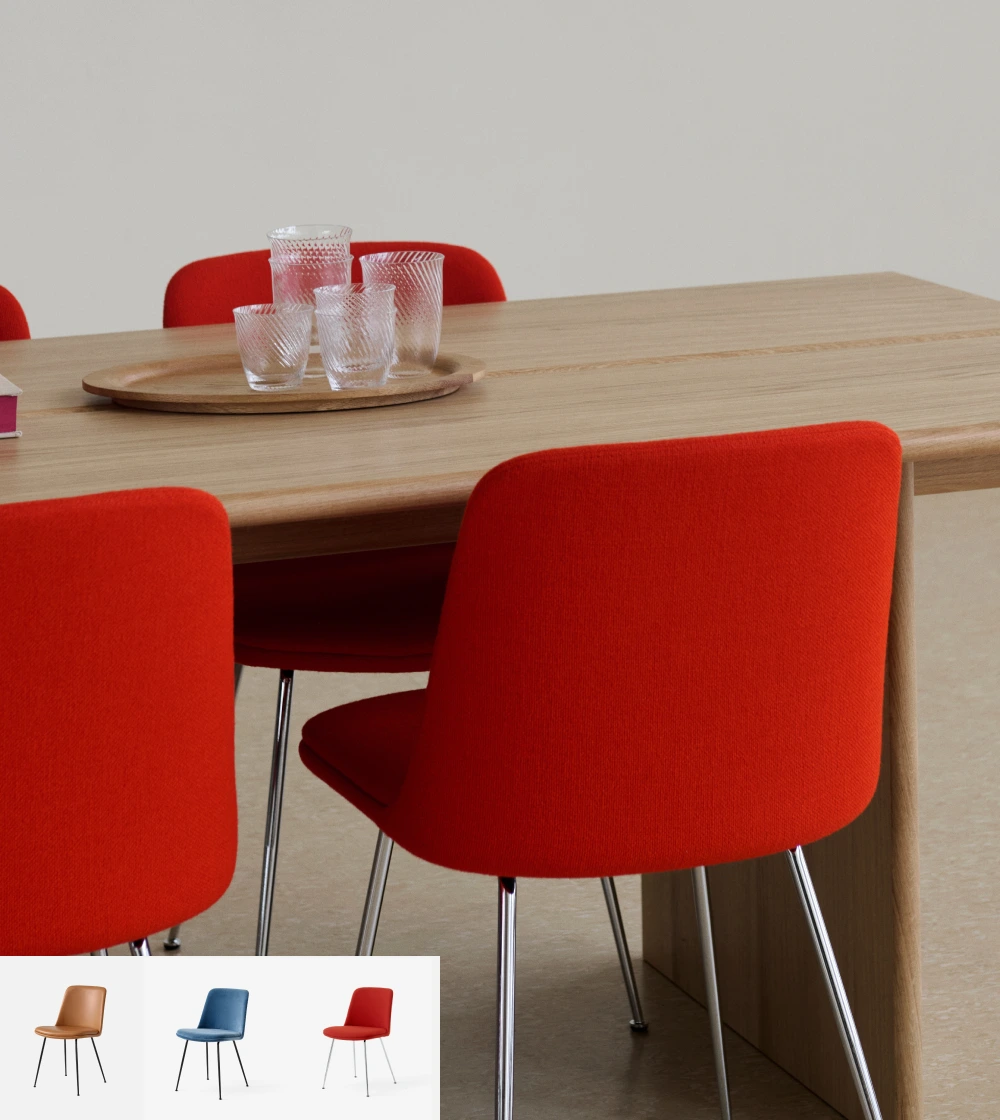 silla rely hw9 de &tradition tapizada, diseño nórdico