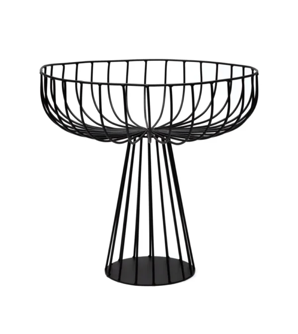 Cesta frutero Catu XL de Serax en alambre metálico negro, diseñada por Antonino Sciortino.