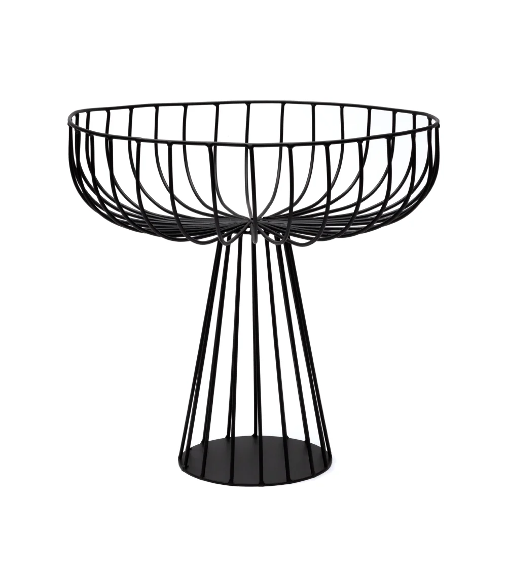 Cesta frutero Catu XL de Serax en alambre metálico negro, diseñada por Antonino Sciortino.