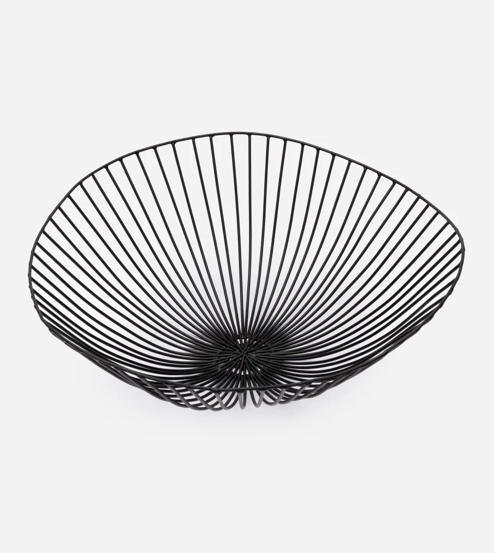 Cesta Cesira de Serax en hierro pintado de negro, diseñada por Antonino Sciortino.