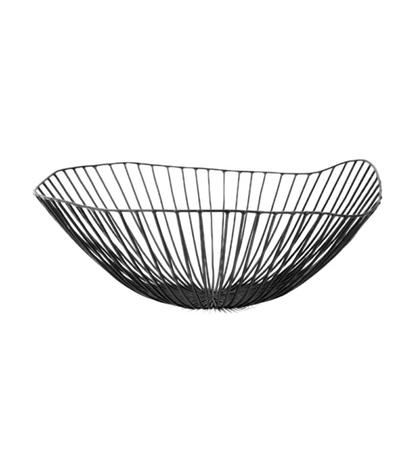 Cesta Cesira de Serax en hierro pintado de negro, diseñada por Antonino Sciortino.