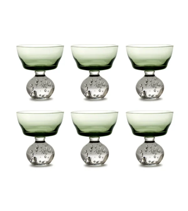 Vaso de tallo M Eternal Snow de Serax en color verde, diseñado por Bela Silva.