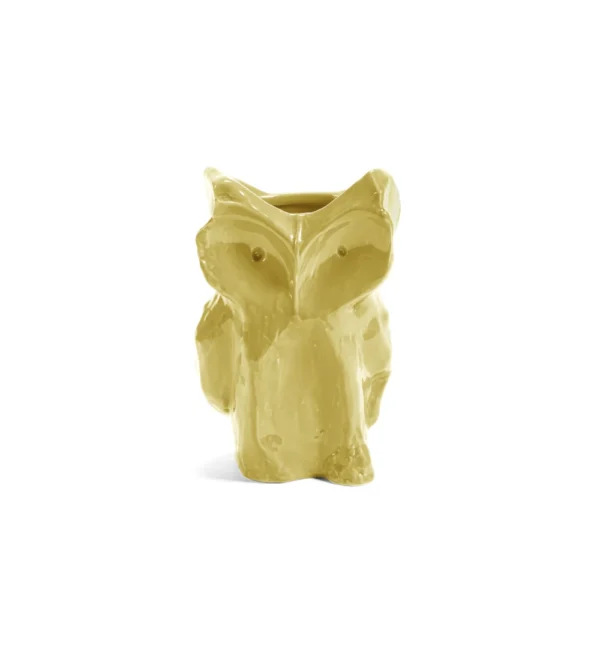 jarrón con forma de buho color amarillo Owl After midnight de Serax y Marni