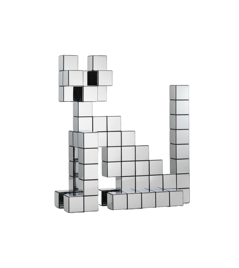 Panton Cubes Cat Chrome de Vitra con forma de gato