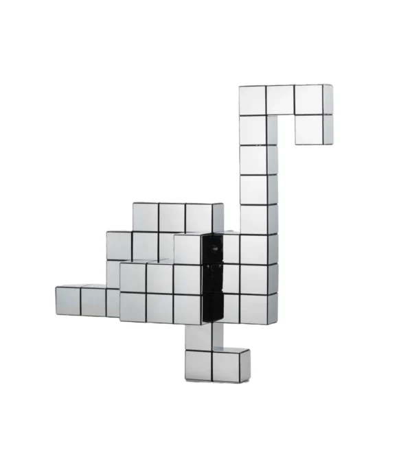 Panton Cubes Flamingo Chrome de Vitra con forma de flamenco