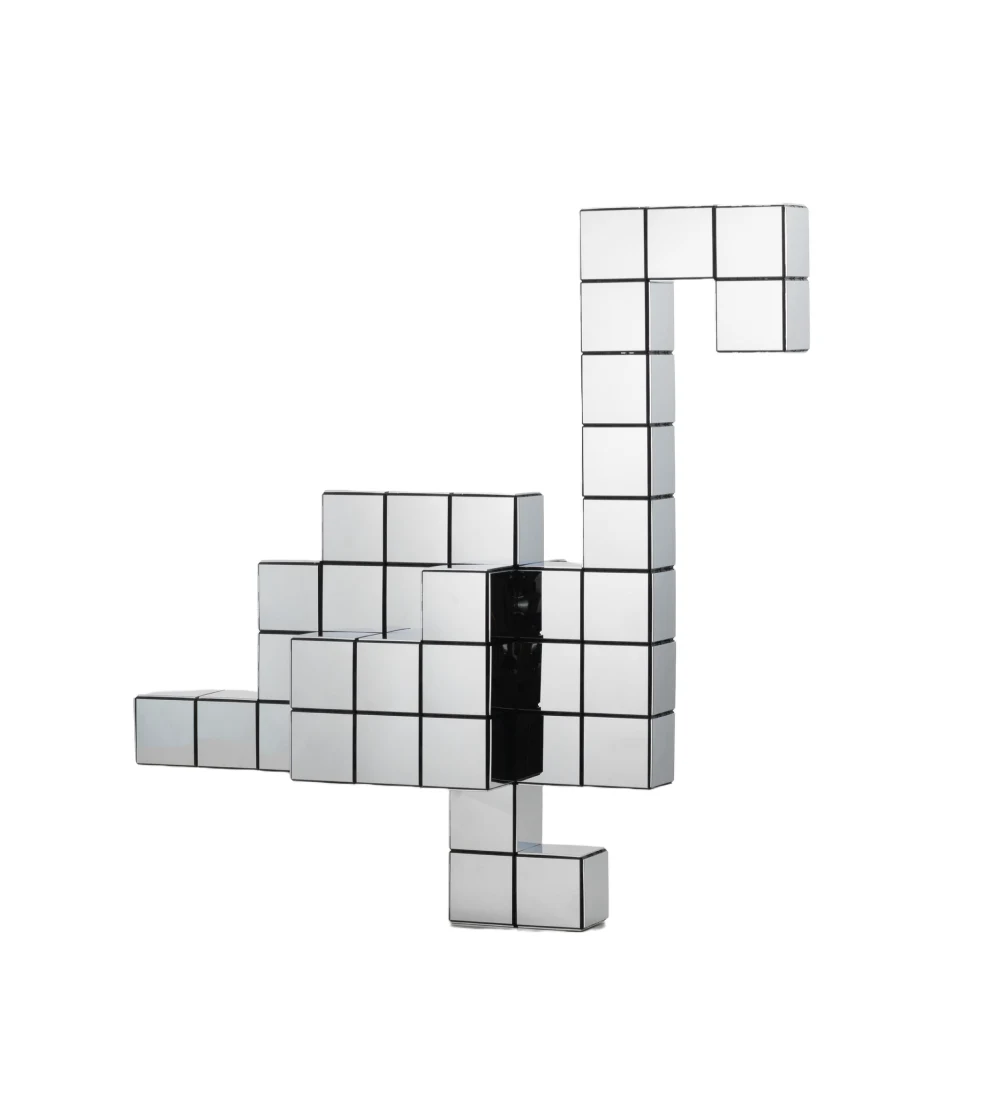 Panton Cubes Flamingo Chrome de Vitra con forma de flamenco