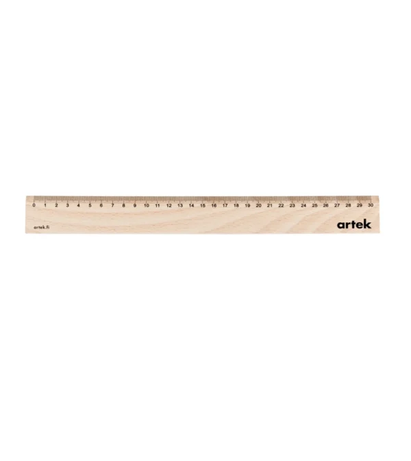 regla de 20 cm de madera de haya clarita de la marca artek