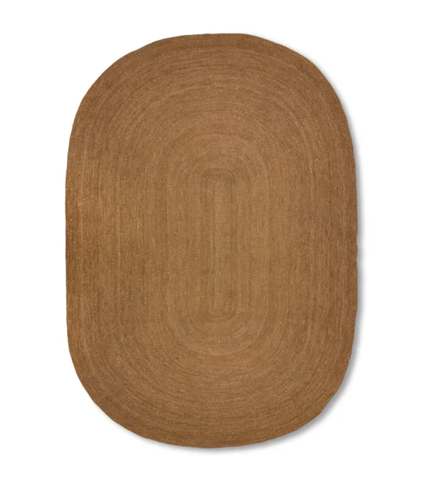 Alfombra de junco de mar Soft Edge de HKLIVING de 250 × 350 cm, con forma irregular y fibras naturales, ideal para decorar salones amplios y comedores con una alfombra de diseño.