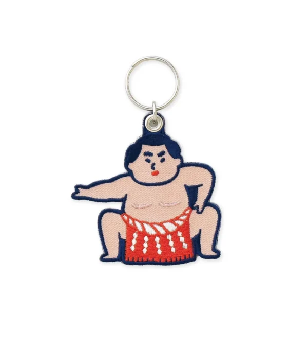 Llavero bordado de luchador de sumo japonés Rikishi de HIGHTIDE, accesorio retro de inspiración japonesa para llaves, bolsos y mochilas.