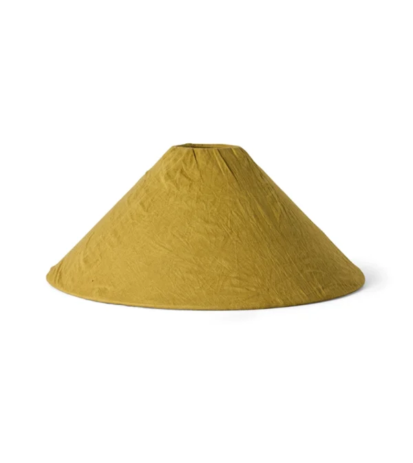 Linen Lampshade Mustard de HKLIVING, pantalla de lámpara de lino natural mostaza con forma ancha y baja.