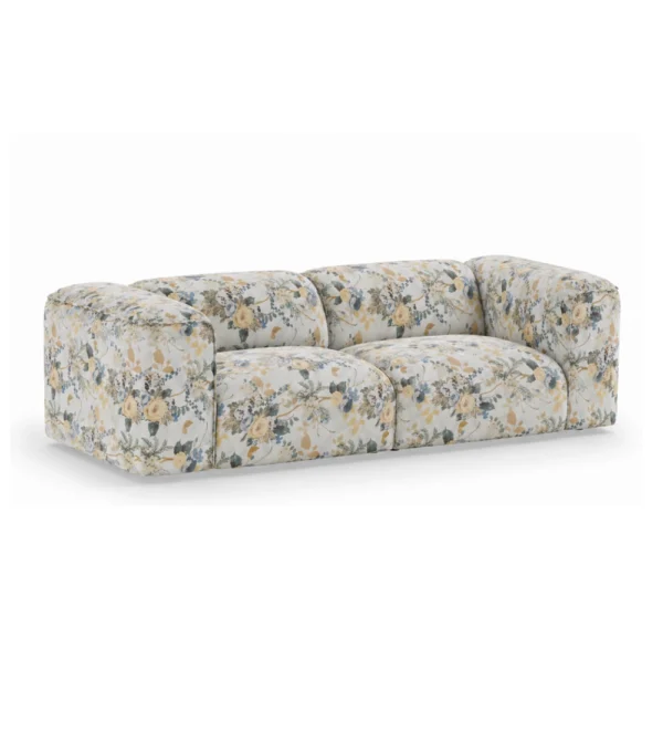 Sofá modular Flake de HKLIVING, módulo central con formas redondeadas y estampado de flores. Combínalo con otros elementos y crea tu propia composición.