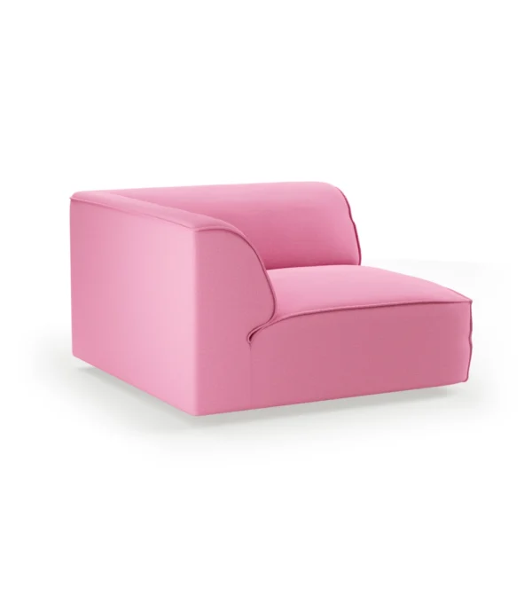 Sofá modular Flake de HKLIVING, ideal para crear una composición de sofá a medida con tapizado rosa para salones modernos de diseño nórdico