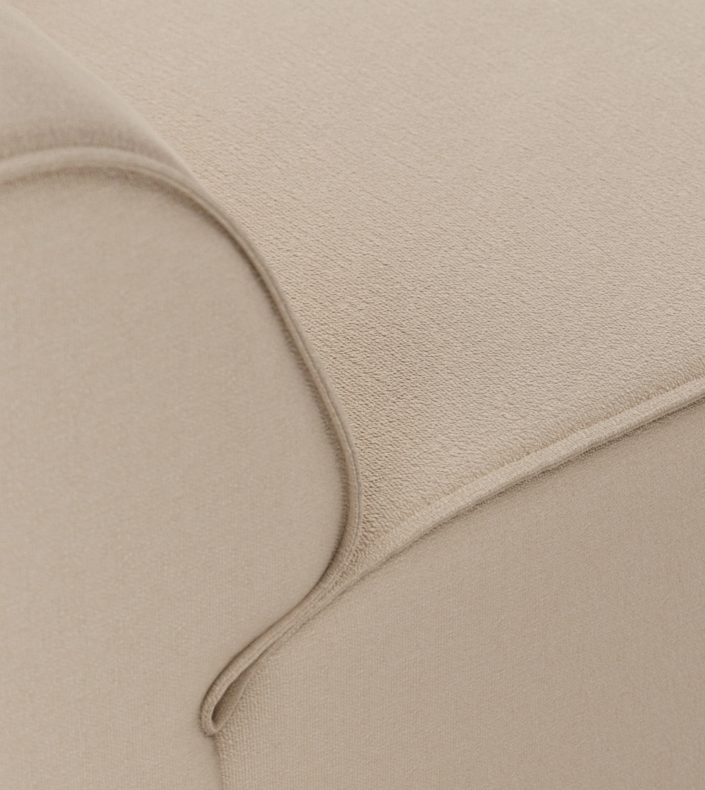 Sofá modular Flake de HKLIVING, ideal para crear una composición de sofá a medida con tapizado beige para salones modernos de diseño nórdico