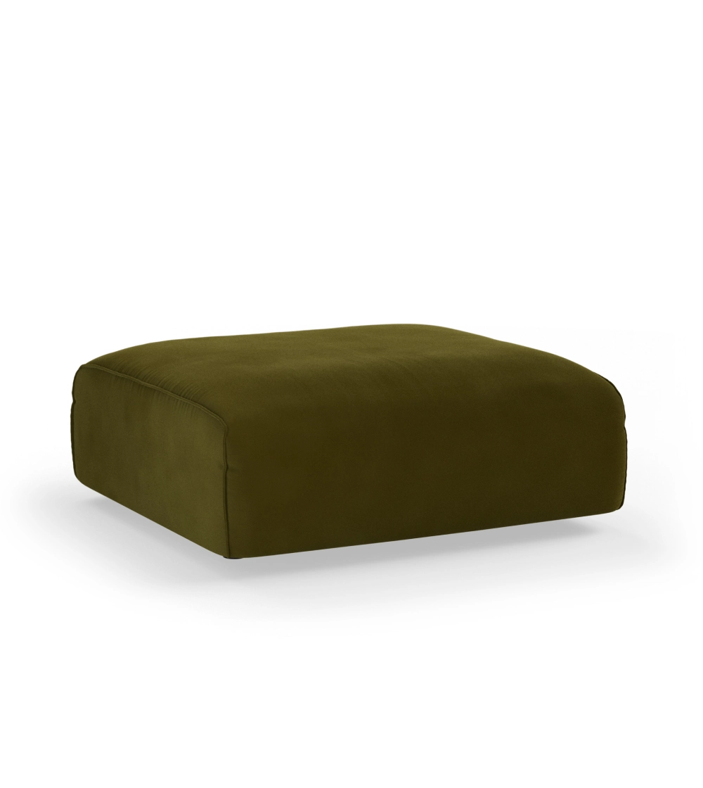 puf del Sofá modular Flake de HKLIVING, ideal para crear una composición de sofá a medida con tapizado terciopelo verde oscuro para salones modernos de diseño nórdico