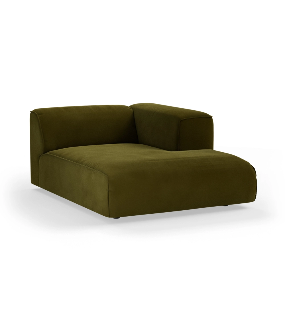 Sofá modular Flake de HKLIVING, ideal para crear una composición de sofá a medida con tapizado terciopelo verde oscuro para salones modernos de diseño nórdico