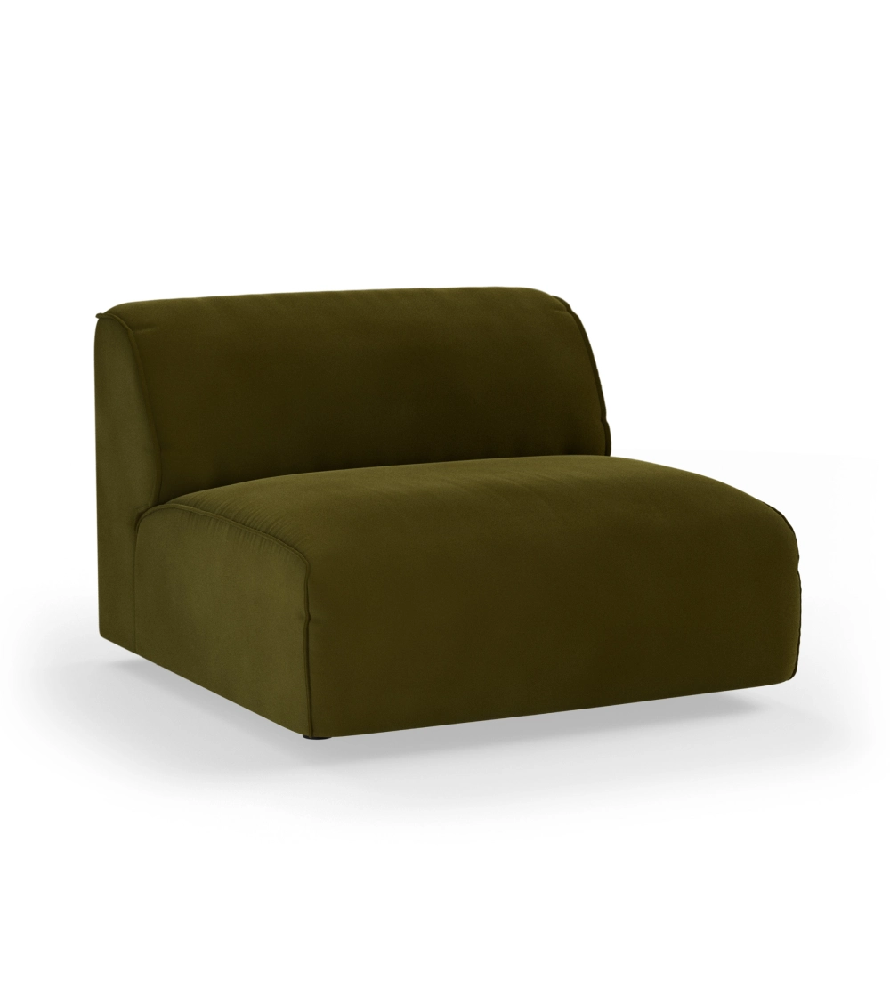 Sofá modular Flake de HKLIVING, ideal para crear una composición de sofá a medida con tapizado terciopelo verde oscuro para salones modernos de diseño nórdico