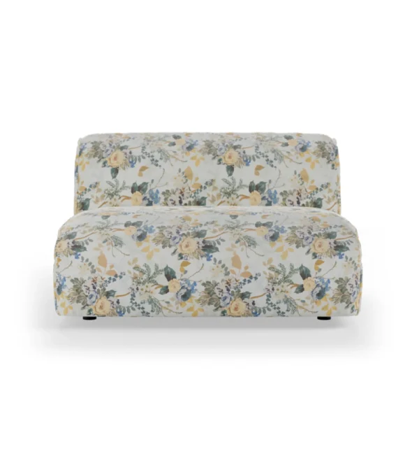 ofá modular Flake Middle Element XL Cotton Posy de HKLIVING, módulo central XL con formas redondeadas y estampado de flores, ideal para crear un sofá modular amplio y personalizado para el salón.