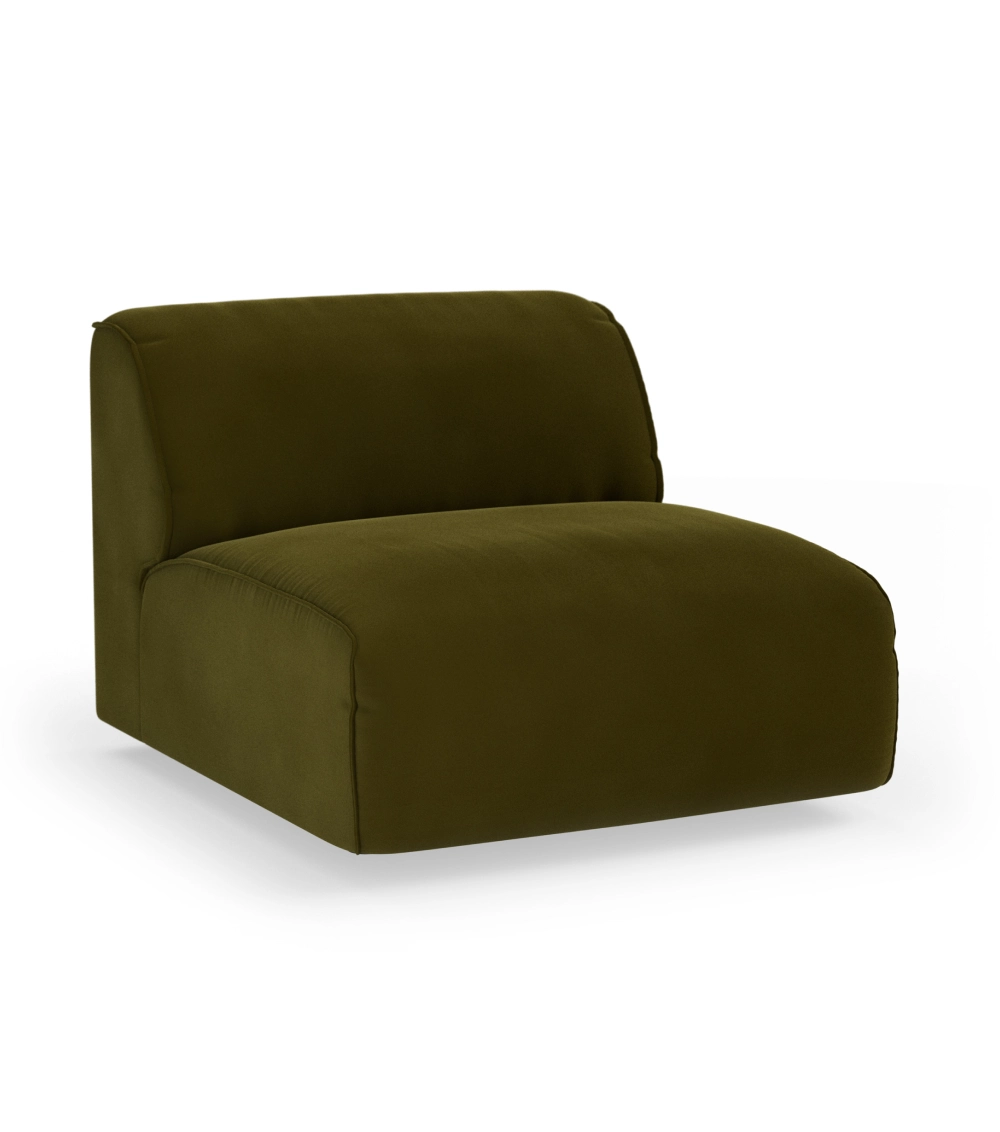 Sofá modular Flake de HKLIVING, ideal para crear una composición de sofá a medida con tapizado terciopelo verde oscuro para salones modernos de diseño nórdico