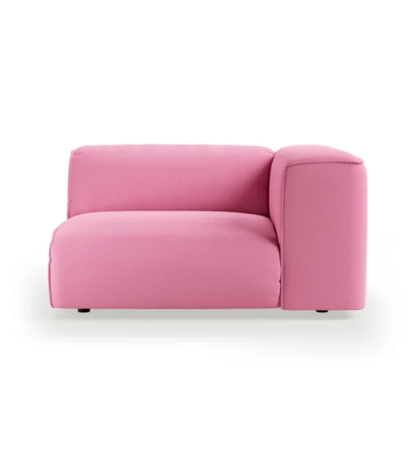 Sofá modular Flake Extreme Element 1.5 Seat de HKLIVING, módulo de asiento y medio para los extremos con formas redondeadas y tapizado rosa, ideal para crear una composición de sofá a medida.