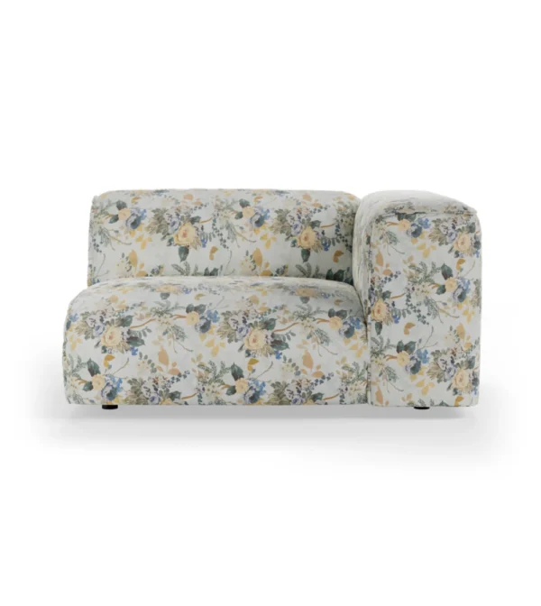 Flake Extreme Element 1.5 Seat Cotton Posy de HKLIVING, módulo de sofá modular con asiento amplio, reposabrazos lateral y tapizado floral.