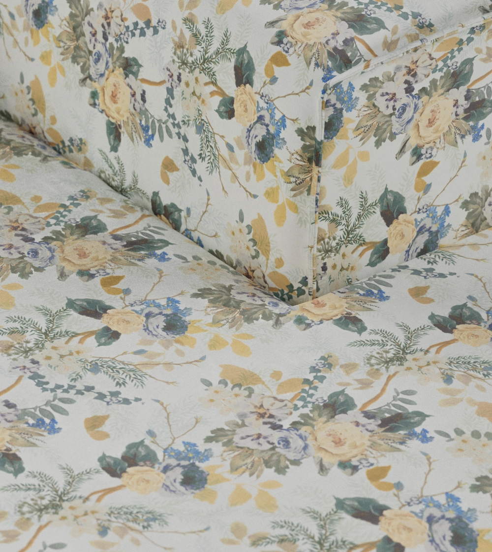 Flake Divan Element Cotton Posy de HKLIVING, módulo diván de sofá modular con asiento extendido, respaldo envolvente y tapizado floral.