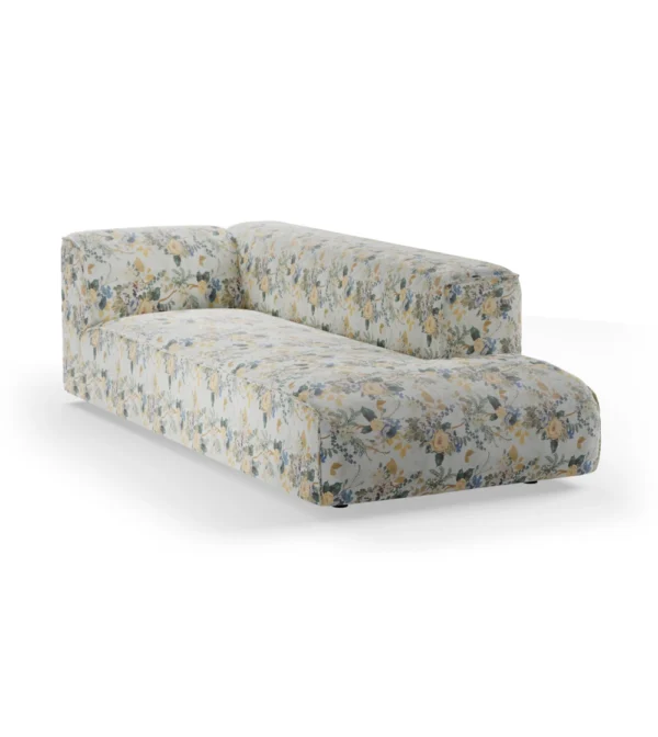 sofá modular Flake Longchair Element Cotton Posy de HKLIVING, módulo longchair de sofá modular con asiento alargado, respaldo envolvente y tapizado floral.
