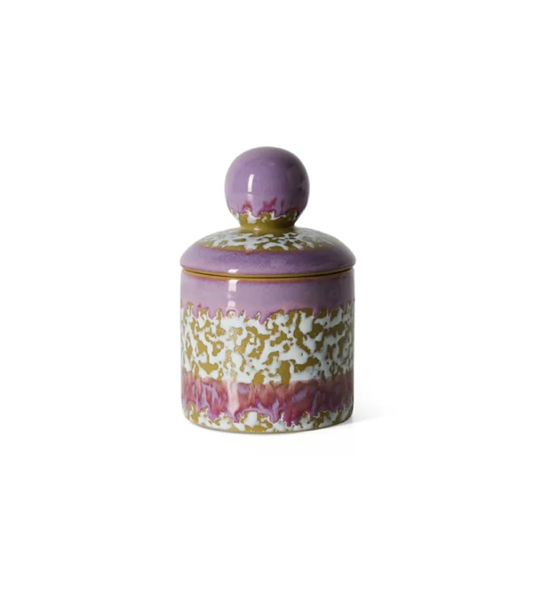 70s Ceramics Small Storage Jar Deepsea de HKLIVING, tarro de gres azul profundo con tapa y diseño retro.
