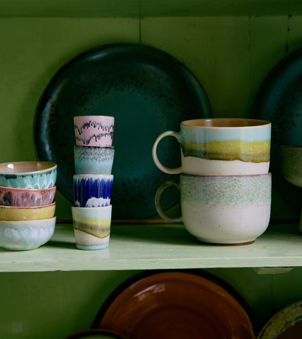 70s Ceramics: Tea Cups Neo Set/2 - Imagen 3