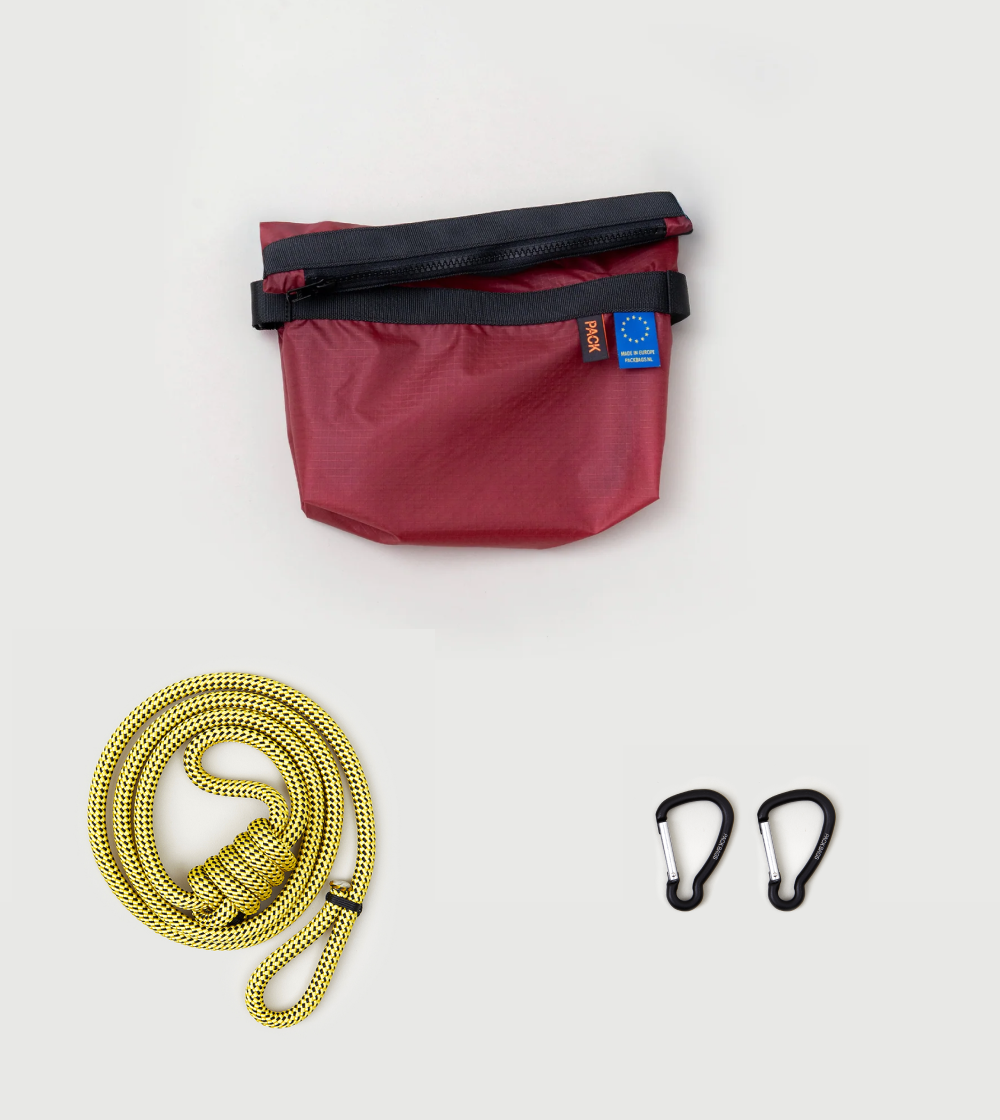 bolso cruzado granate Small Zip Sling - rope strap - A101 de packbags hecho en europa