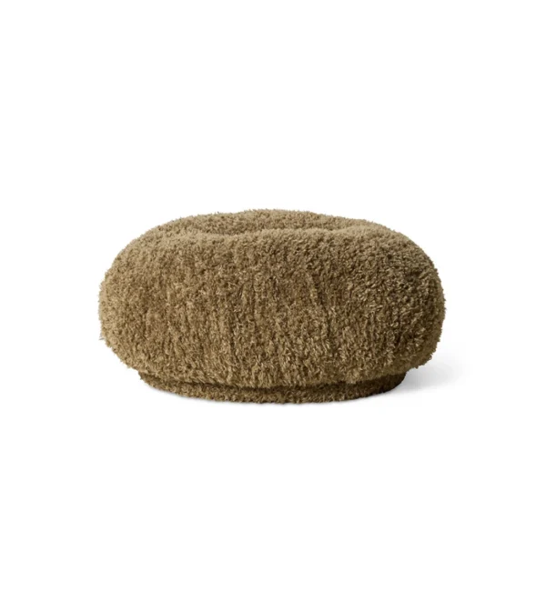 Meloa Ottoman Poodle de HKLIVING, reposapiés acolchado marrón de formas redondeadas.