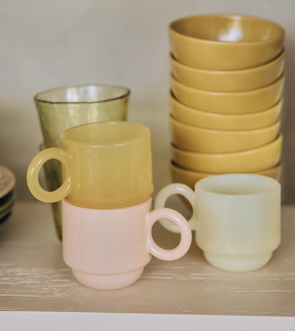 Coffee Mugs Glass Caramel Set/4 - Imagen 3